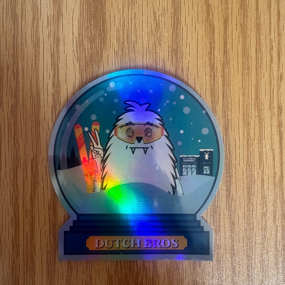 Dutch Bros Holographic Yeti Winter Sticker